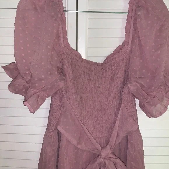 Merokeety boho, smocked flowy Midi Dress with Puff Sleeves nwt - Picture 6 of 12